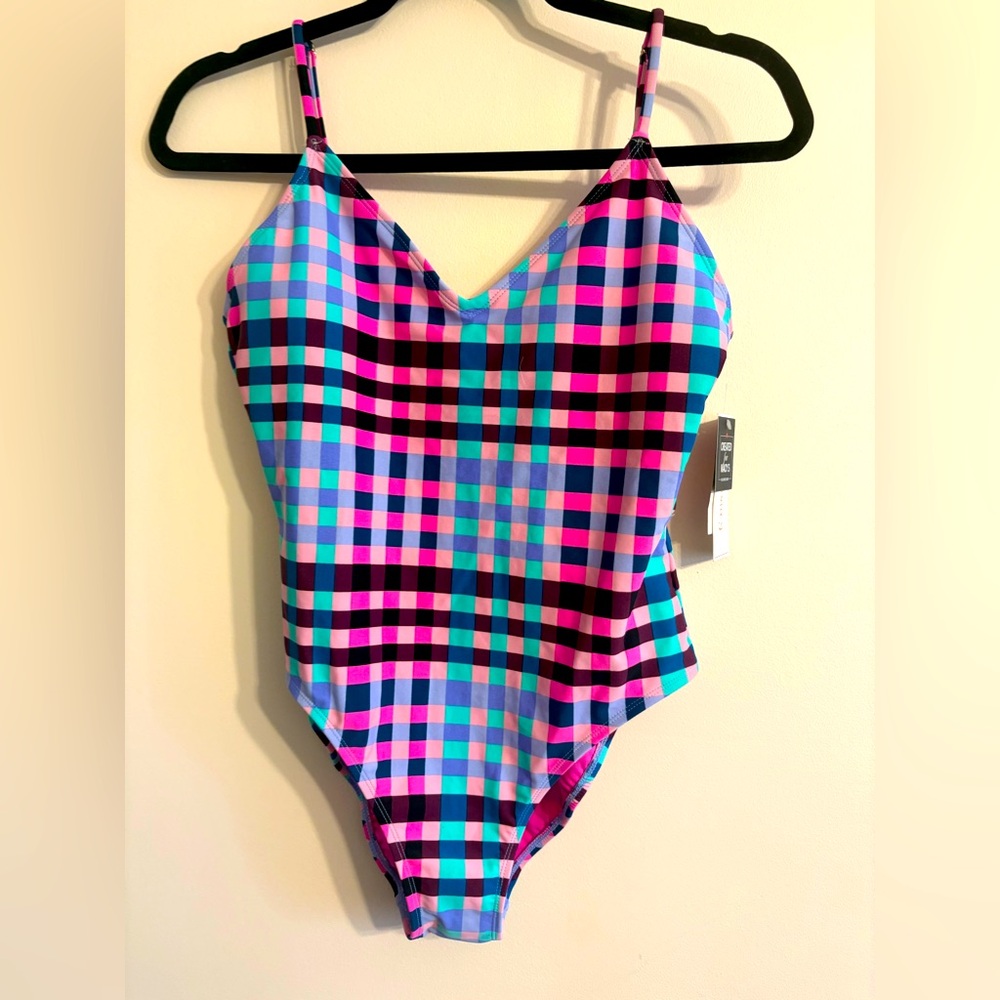 New Colorful Plaid Women’s One Piece Swimsuit